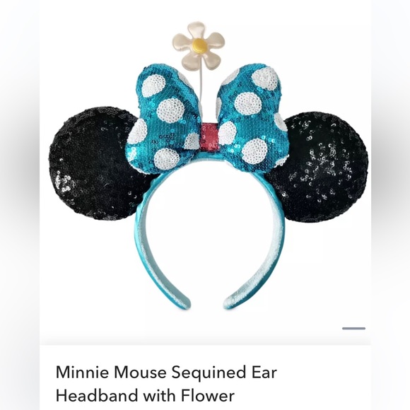 NWT Minnie Mouse Sequined Ear Disney Headband with Flower 🌸 - Picture 2 of 8